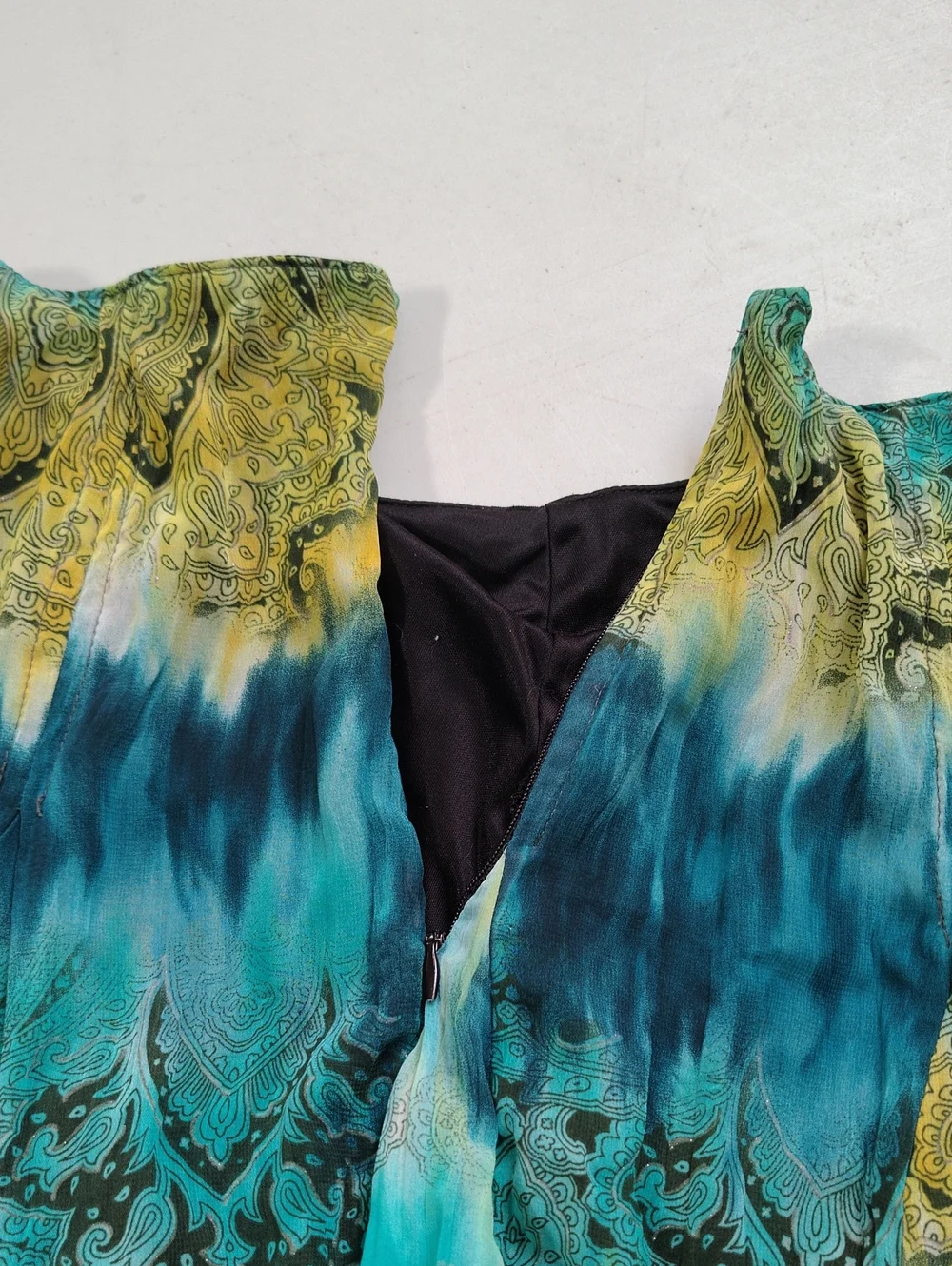 Vintage Tracy Evan Tie Dye Paisley Ruffle Mini Skirt Size 1 Fairy Grunge 90s